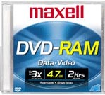 Maxell DVD-RAM 4.7 GB, Cartridge, 3X