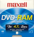 Maxell DVD-RAM Disc, 4.7 GB, 3x, Type 2