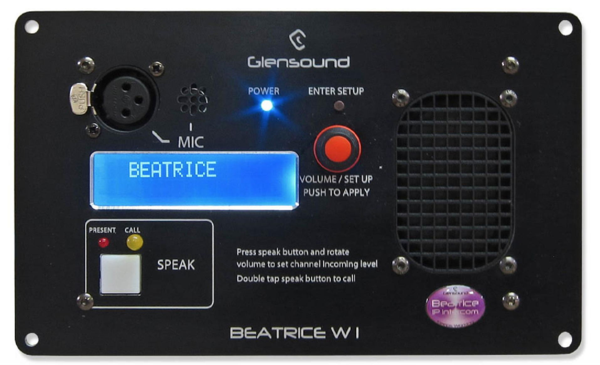 Beatrice W1 Single Channel Wall Intercom Gotham Sound